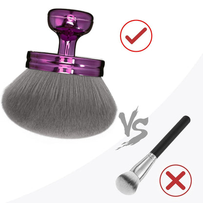 Blend & Blur Extra Large Body Makeup Brush or Sel Tanner,Leg Makeup & Bronzer Sel Tan Applicator, 3.2inch Wide Round Head Kabuki Brush or Application with Drawstring Bag (Purple)