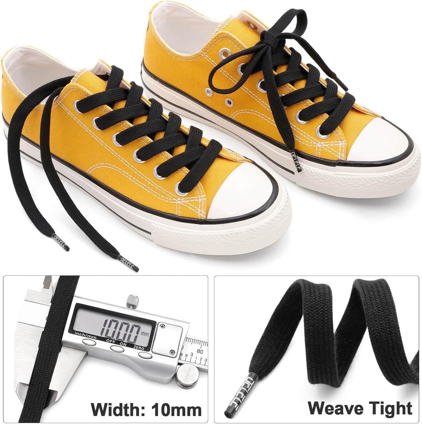 Sneakers lat Shoe Laces: 2/5 Inches Wide Athletic Replacement Shoelaces