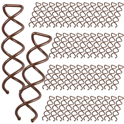 50PC Spiral Hair Pins Set, Spin Pins Spiral Bobby Pins or Girls, Women and Kids, Non-Scratch Round Clip & Bun Twist, Stylish Bun Bobby Pins, Premium Spin Pins or Hair, Brown