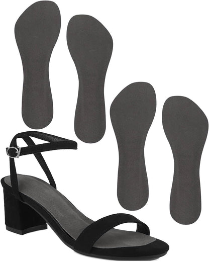 2 Pairs Pigskin High Heel Cushion Inserts, Anti-Slip Shoe Inserts for Dress Shoes Pain Relief, Adhesive Arch Support Sandal Insoles, Leather Cushioning Heel Insoles, Women M 7.5-9