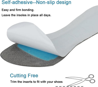 2 Pairs Pigskin High Heel Cushion Inserts, Anti-Slip Shoe Inserts for Dress Shoes Pain Relief, Adhesive Arch Support Sandal Insoles, Leather Cushioning Heel Insoles, Women M 7.5-9