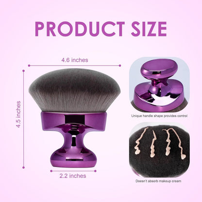Blend & Blur Extra Large Body Kabuki Brush & Sel Tanner Brush - or Body Makeup & oundation - Blending Applicator or Sel Tanning - Durable Vegan Bristles - with Protective Bag (Purple-large)