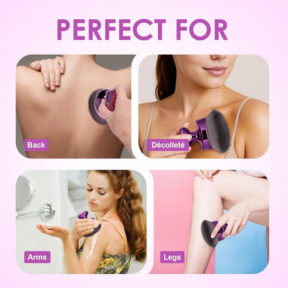 Blend & Blur Extra Large Body Kabuki Brush & Sel Tanner Brush - or Body Makeup & oundation - Blending Applicator or Sel Tanning - Durable Vegan Bristles - with Protective Bag (Purple-large)