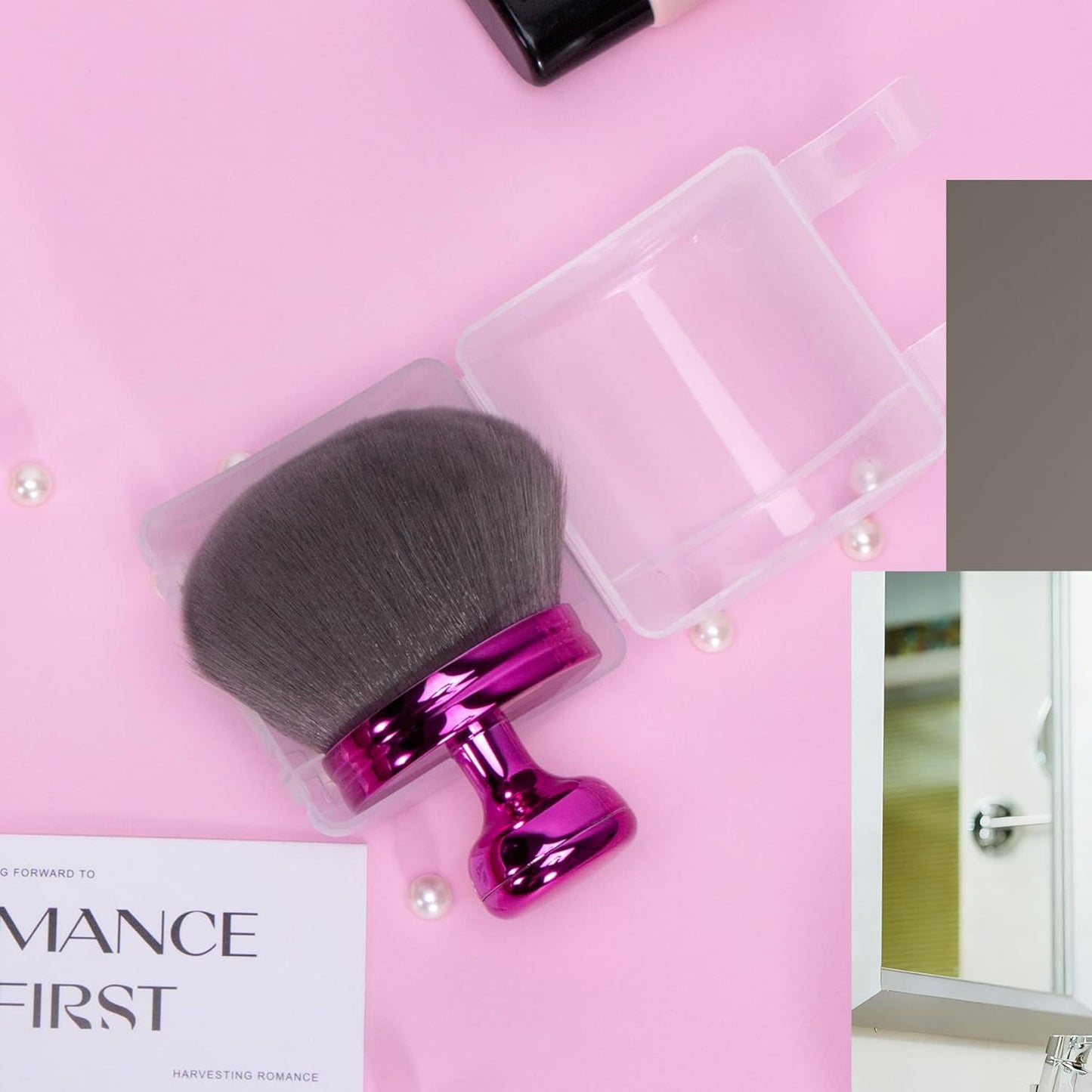 Blend & Blur Extra Large Body Makeup Brush or Sel Tanner,Leg Makeup & Bronzer Sel Tan Back Applicator, 76mm Wide Round Head Kabuki Brush or Application with Protective Case (Purple)