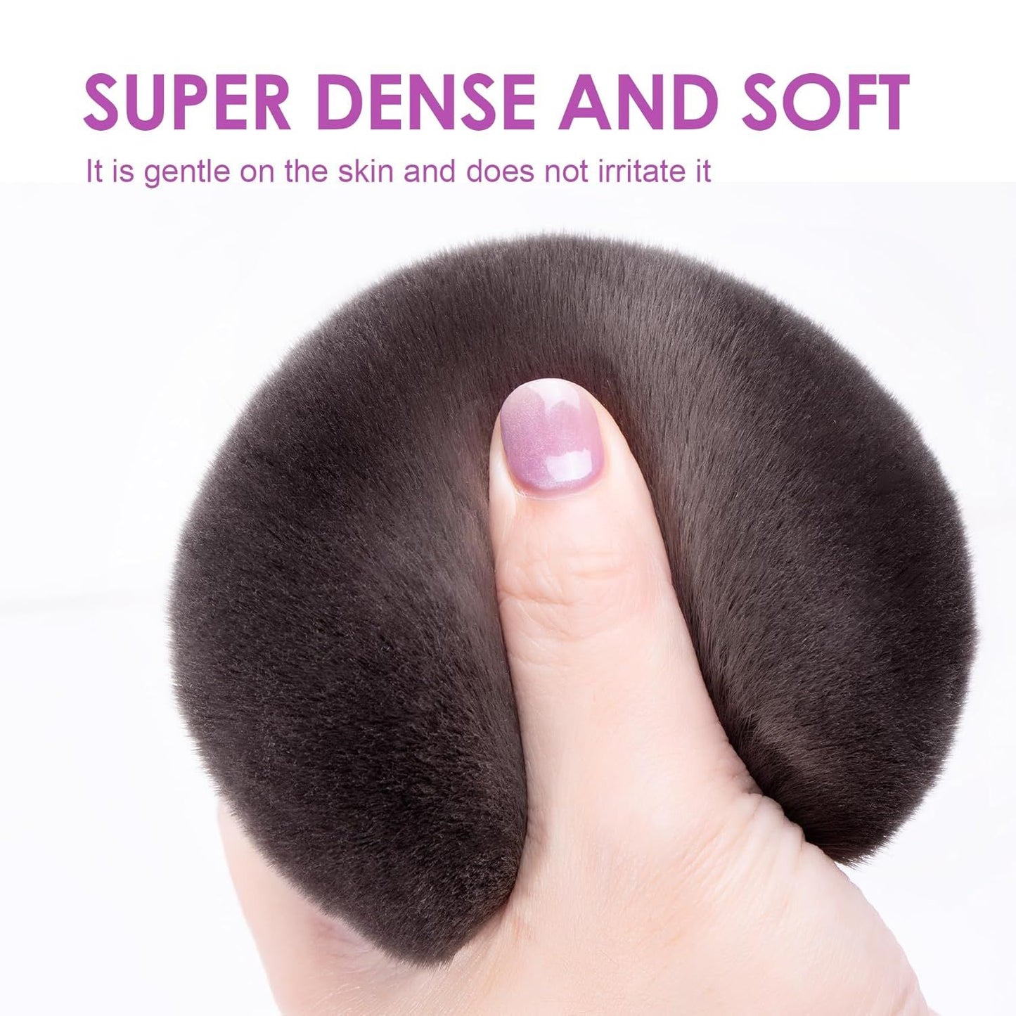 Blend & Blur Extra Large Body Kabuki Brush & Sel Tanner Brush - or Body Makeup & oundation - Blending Applicator or Sel Tanning - Durable Vegan Bristles - with Cleaning Mat (Purple -Mat)