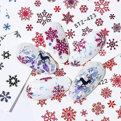 Christmas Nail Sticker New Year Water Decals Christmas Decoration Patch Watermark Nail Art Decoration
