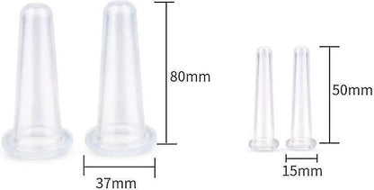 Silicone Facial Cupping Set Face And Eye Cupping Massage Kit Vacuum Massage Cup Anti-wrinkle And Anti-aging Natural Skin Care Beauty Tool(white)4pcs