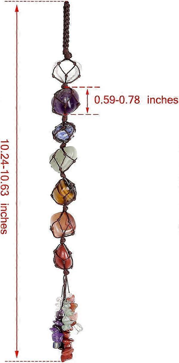 7 Chakra Gemstones Reiki Healing Crystals Hanging Ornament Home Indoor Decoration