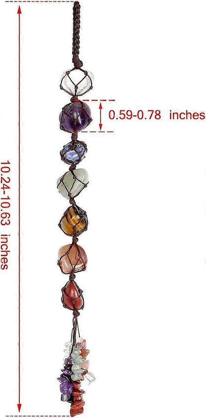 7 Chakra Gemstones Reiki Healing Crystals Hanging Ornament Home Indoor Decoration