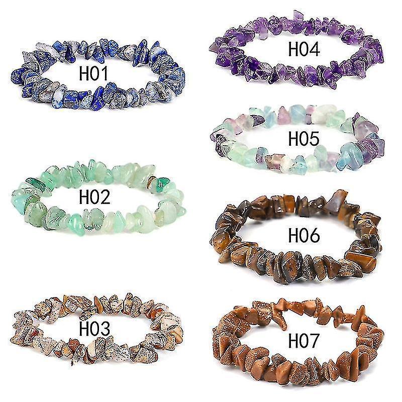 Irregular Natural Crystals Chakras Stone Bracelet Beads Bracelets Yellow Crystals Clear