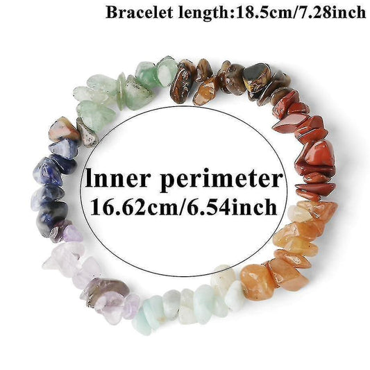 Multicolor crystal chip bead bracelet, 18.5 cm length, 16.62 cm inner