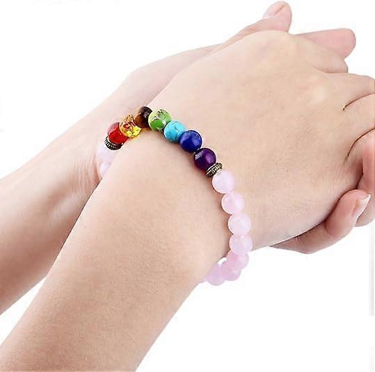 8mm Round Stone Bracelet for Unisex, Healing Crystal Reiki Stretch Wristband 7" Strand