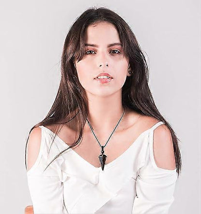 Crystal Necklace for Men Women Healing Crystal Stone Bar Pendant Necklace Adjustable Rope Necklace Natural Gemstone Necklace Jewelry