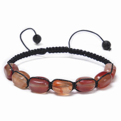 Healing Crystal Bead Bracelet Women Natural Gemstones Yoga Reiki Chakras Stone Beads Anxiety Braided Bracelet Adjustable Jewelry Men Gifts
