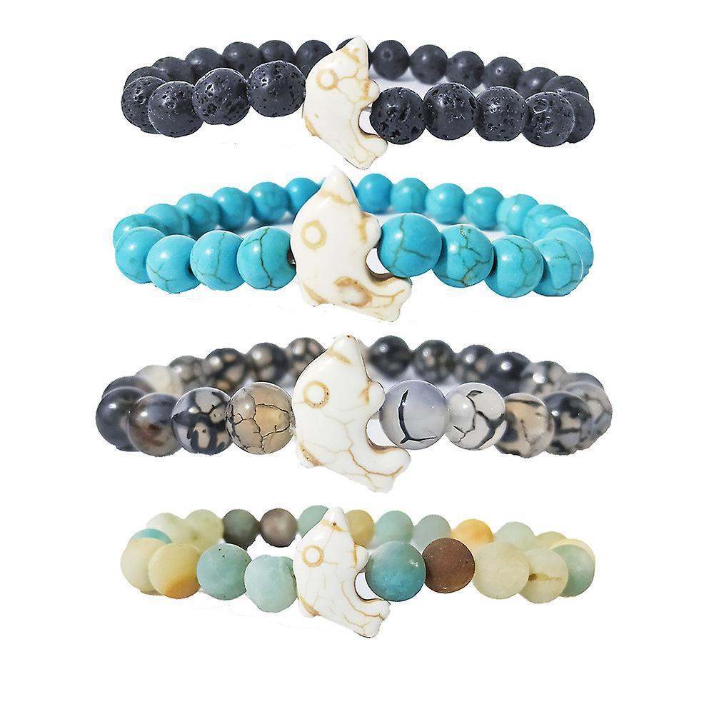 Healing Crystals Bracelet Handmade Natural Gemstones Beads Bracelet Elastic Natural Stone Yoga Beads Bracelet Bangle Gifts
