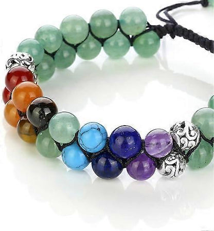 Top Plaza Bead Chakra Bracelet 7 Chakras Healing Crystals Bracelet Yoga Stone Beads Bracelets Meditation Relax Anxiety Bangle for Womens Mens