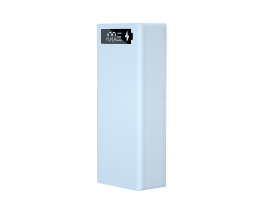 White power bank charger case with top charging display icon