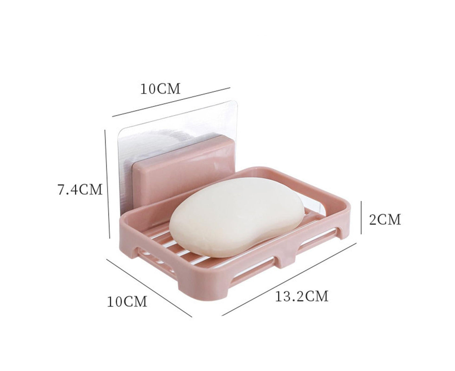 2Pcs/Set Soap Box No Drilling Easy to Install Ventilated Drained Wall Mounted Shower Soap Holder for Bathroom-Blue
