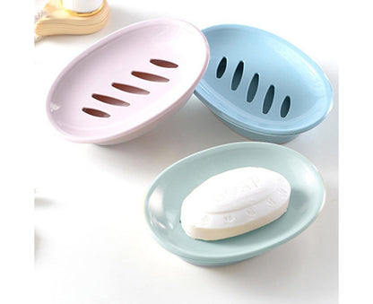Double Layers Oval Soap Storage Holder Box Stand Kitchen Bathroom Accessories-Green