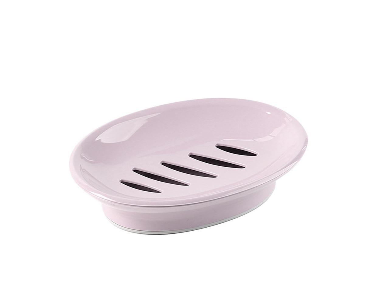 Double Layers Oval Soap Storage Holder Box Stand Kitchen Bathroom Accessories-Green