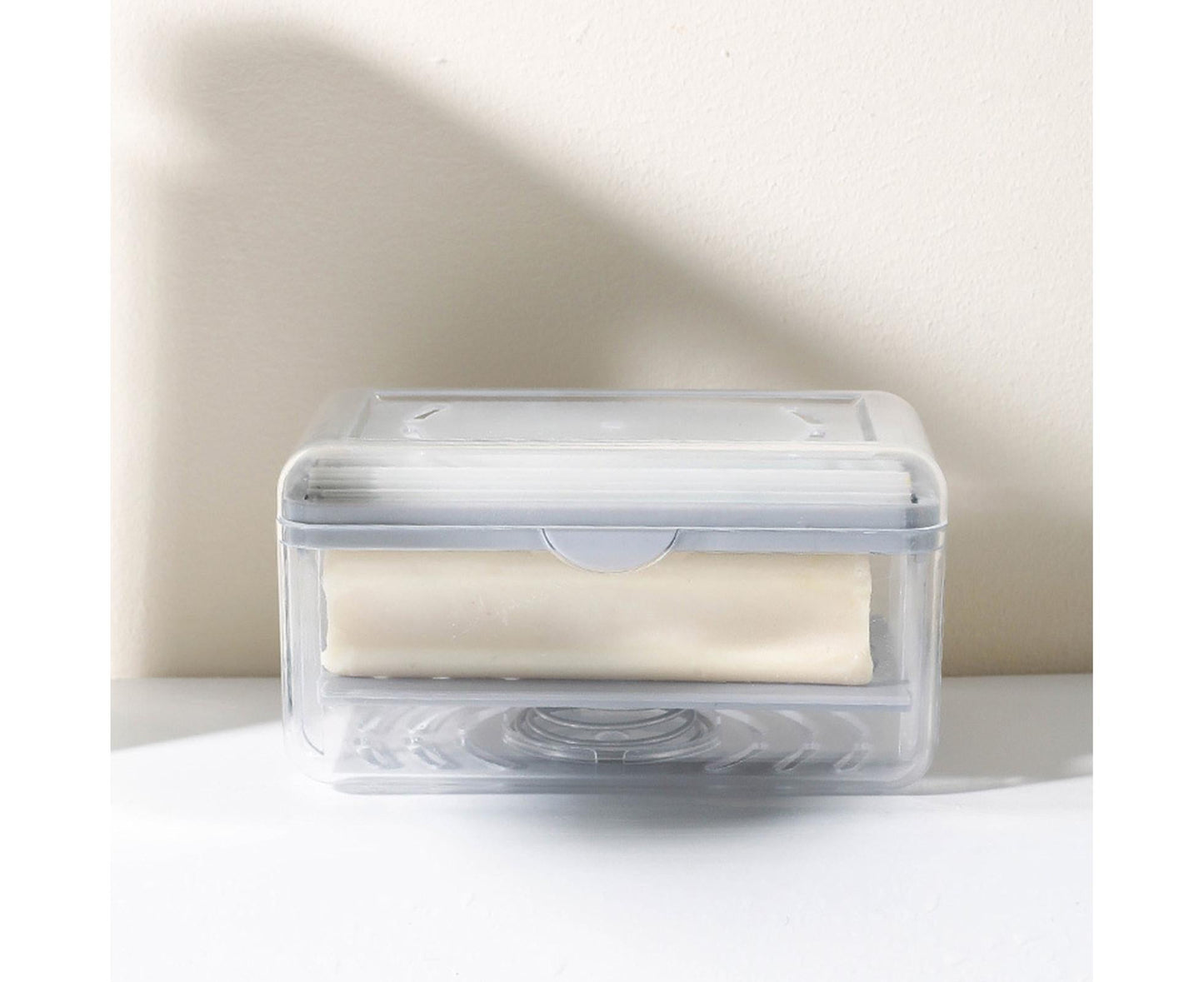 Multifunctional Soap Box Drainable Eco-friendly Built-in Spring Soap Holder Household Supplies-Grey