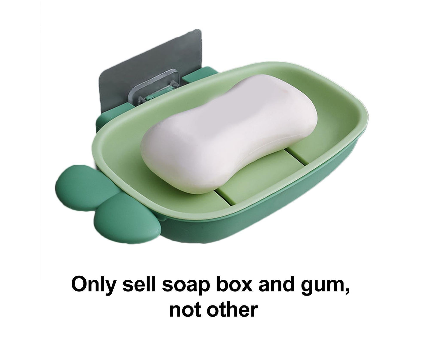 Soap Box Double Layer Punch-free PP Wall Mount Home Soap Dishes for Bathroom-Green