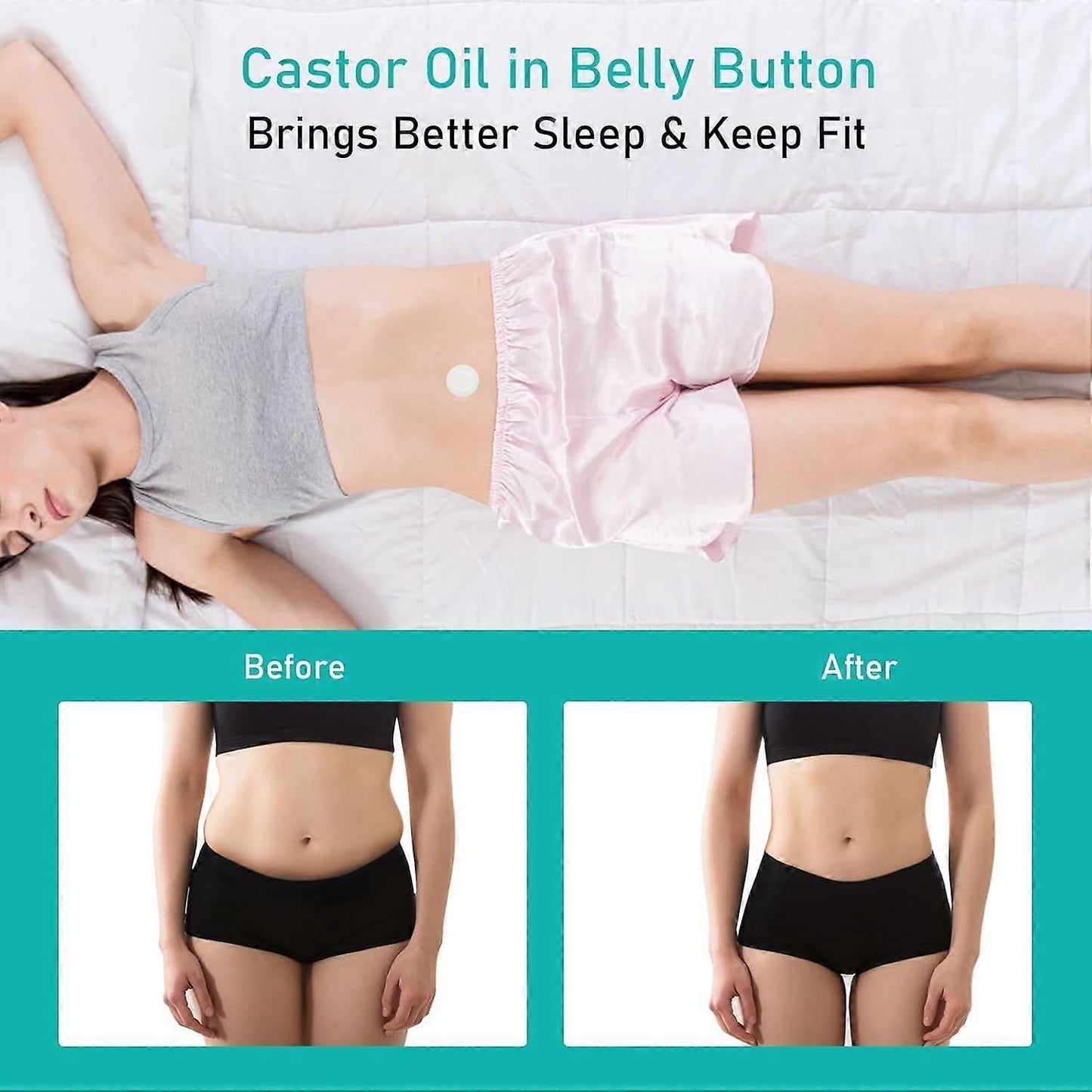 20Pack Disposable Organic Castor Oil Pack Wrap for Belly Button - Clean and secure Alternat