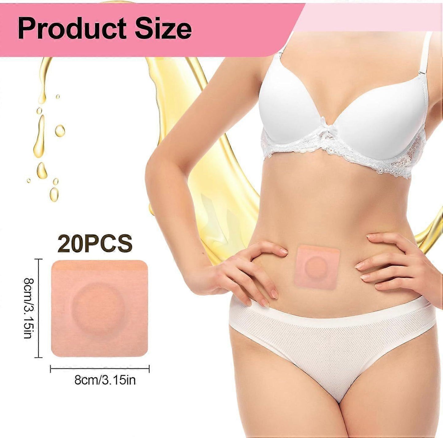 20Pcs Castor Oil Belly Button Patch, Castor Oil Patches Disposable, Castor Oil