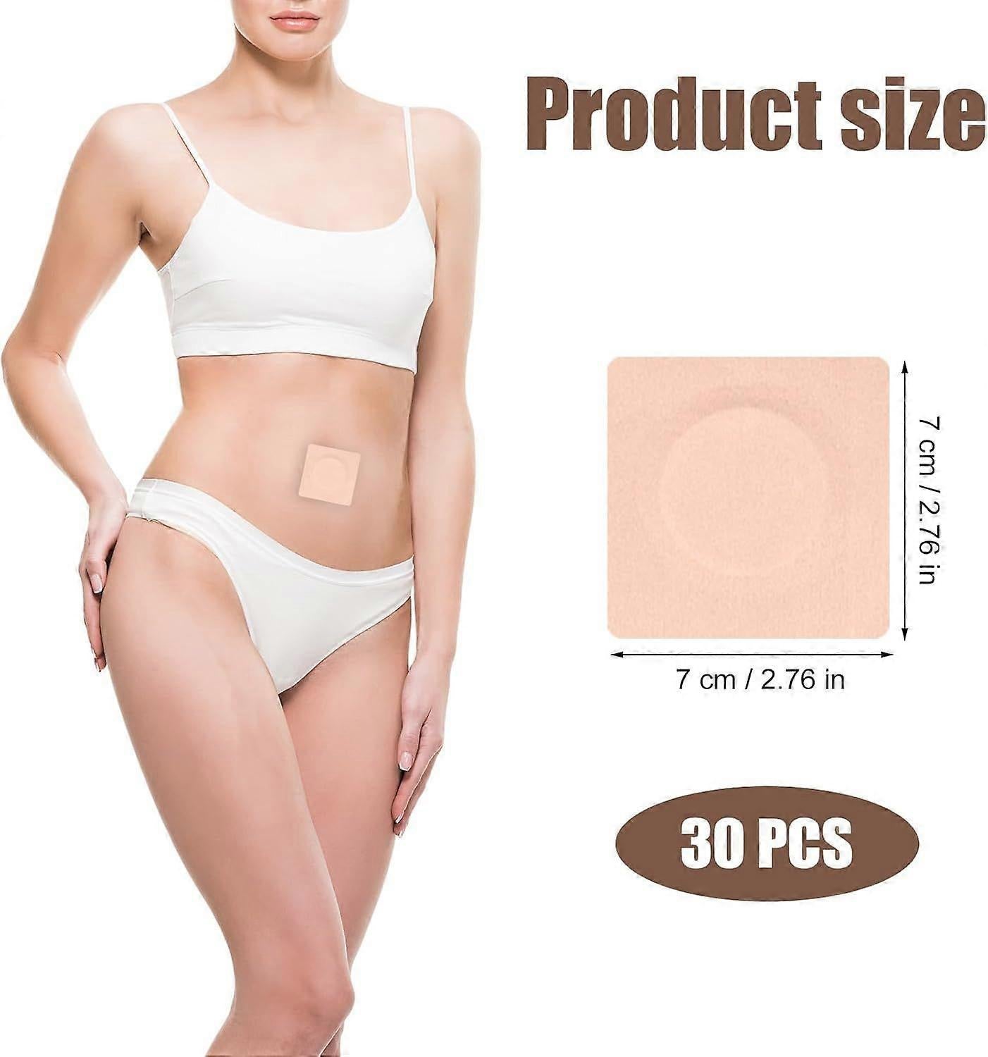 30pcs Castor Oil Pack Wrap for Belly Button, 2.76in Self-Adhesive Castor Oil