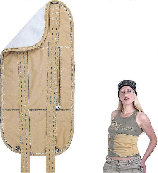 Cotton castor oil pack wrap with beige lining and button closures