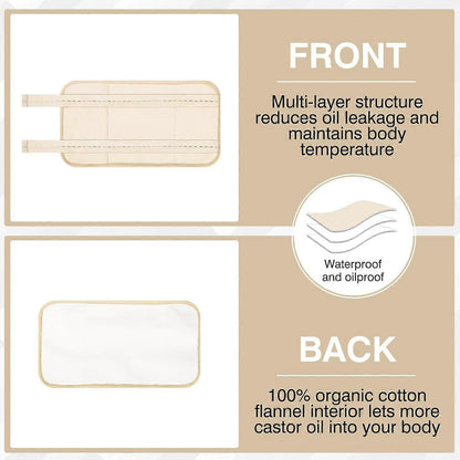 Castor Oil Pack, Adjustable Reusable Castor Oil Pack Wrap for Liver Detox, Castor Oil Pack