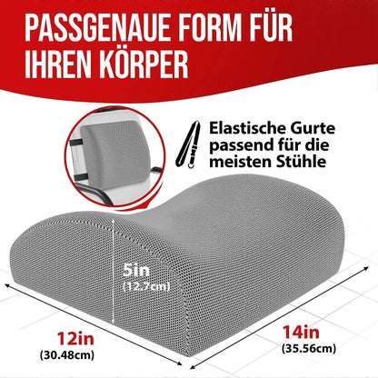 Orthopedic Seat Cushion - Memory Foam Lumbar Support for Office Chair & Car