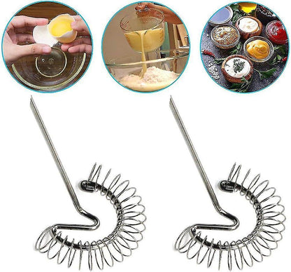 Magic Spiral Whisk Set - Stainless Steel Mixing and Whipping Tools (2pcs)