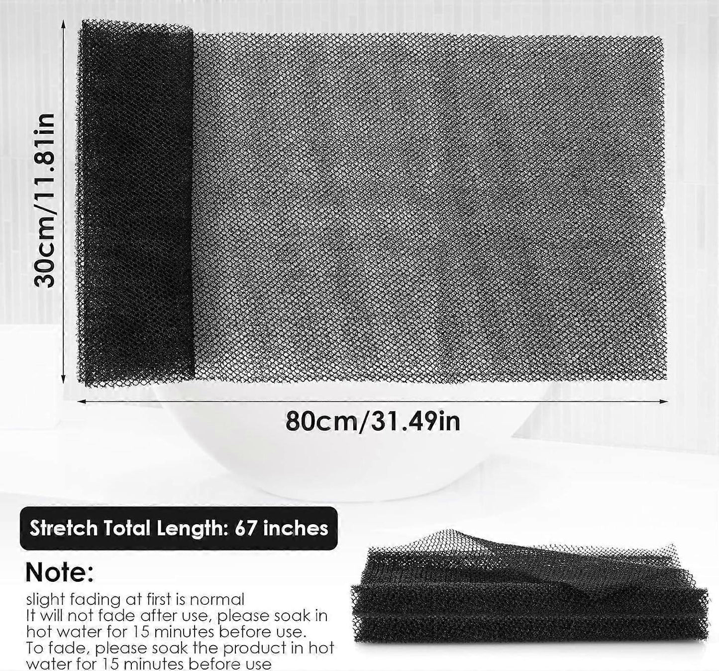 African Long Net Bath Sponge, Exfoliating Shower Body Scrubber