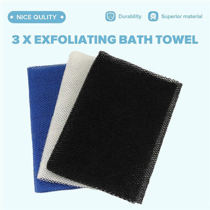 3pcs African Long Net Sponge, Exfoliating Shower Body Scrubber
