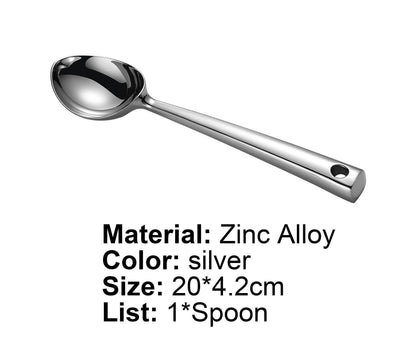 Ice Cream Scoop Anti-slid Stainless Steel Ice Cream Spoon-Home-Silver