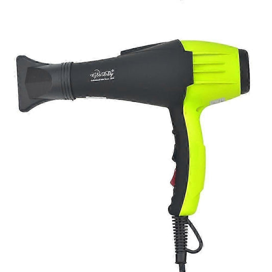 Black and lime professional hair dryer with concentrator nozzle and cord