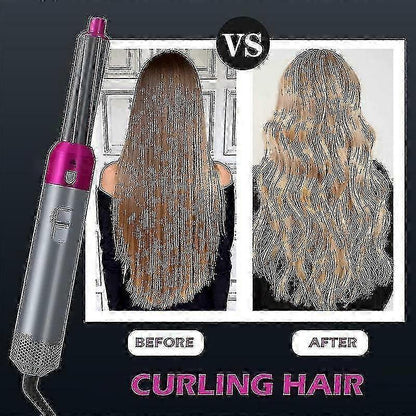 5-in-1 Hair Dryer Curler Straightener Blow Dryer Brush Pink