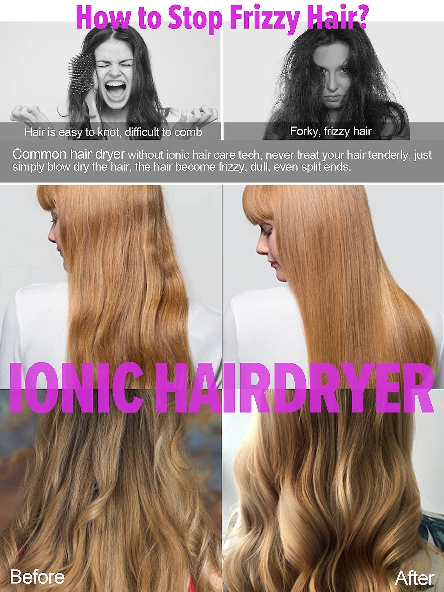 Ionic Hair Dryer 1800W Constant Temperature Professional
