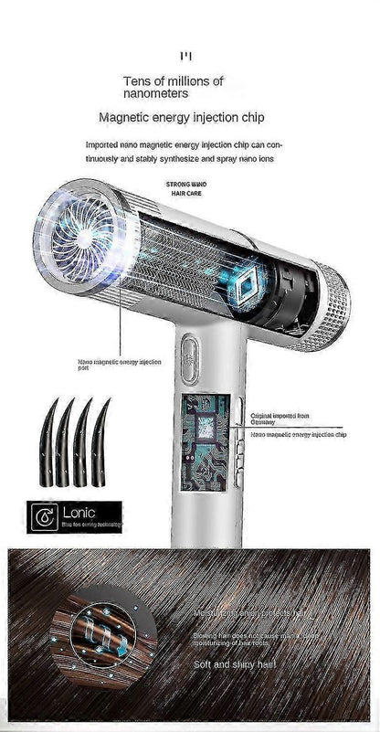 2000W Professional Ionic Hair Dryer with Diffuser Silver Purple