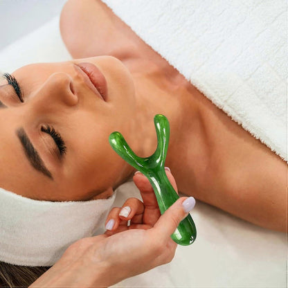 Resin Nose Guasha Tool, Portable Nose Lifting & Shaping Facial Massage Clip for Women, Green