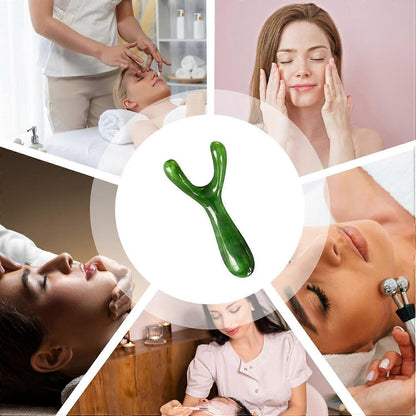 Resin Nose Guasha Tool, Portable Nose Lifting & Shaping Facial Massage Clip for Women, Green