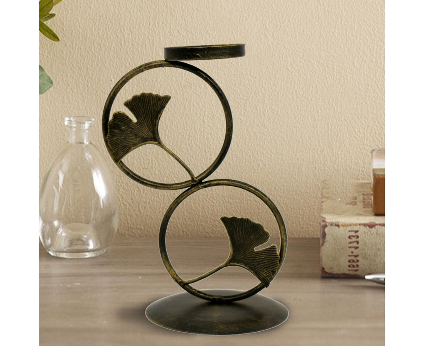 Nordic Retro Golden Candlestick Candle Holder Romantic Wedding Props Ornaments-Black L