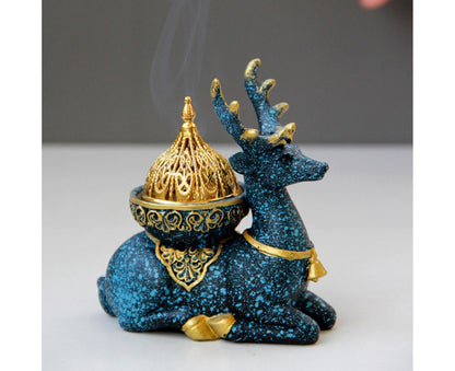 Marble Reindeer Incense Holder-Dark Blue