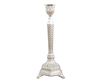 Glossy Candlestick Holder-Silver Short