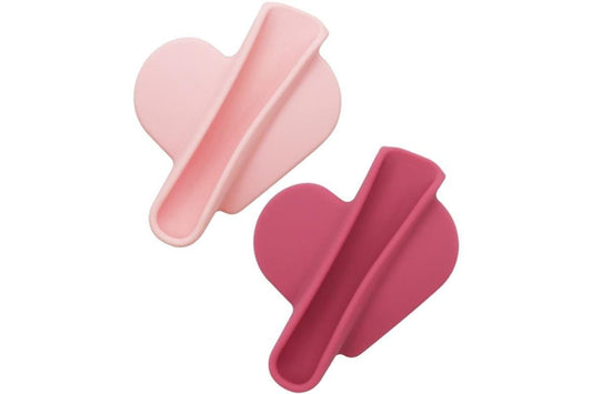 Rose & pink silicone lip holder for phone case, peel-and-stick tabs