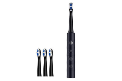 Electric Toothbrush for Adults Powerful Sonic Toothbrush 6 Modes with 4 Replacement Brush Heads - Black
