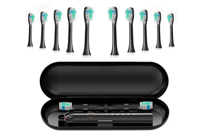 22000 VPM Electric Toothbrush for Adults with 10 Brush Heads and 6 Modes Toothbrush Sets - Black