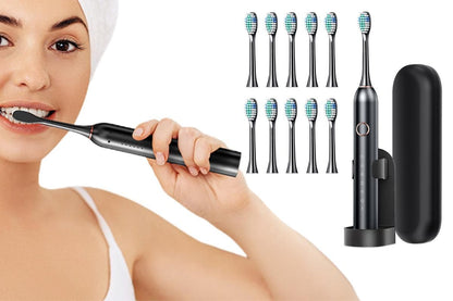 22000 VPM Electric Toothbrush for Adults with 10 Brush Heads and 6 Modes Toothbrush Sets - Pink