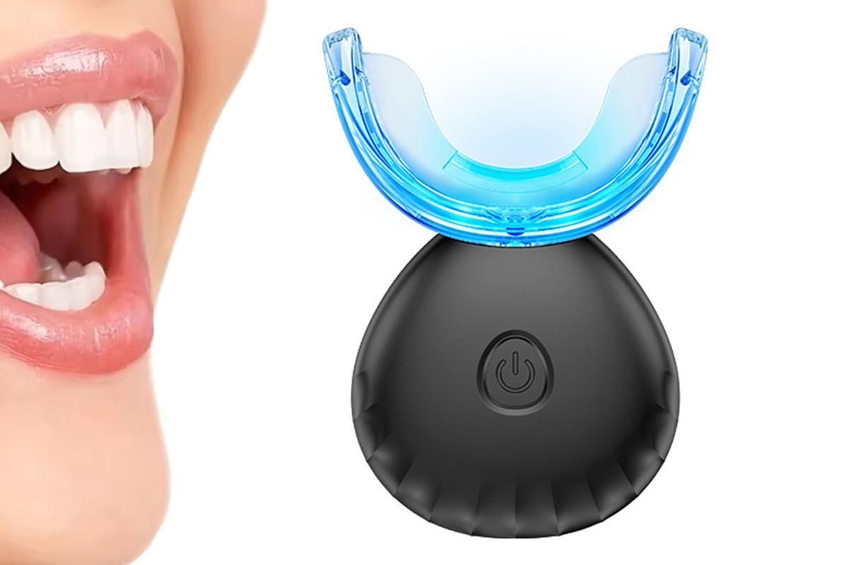 Portable Teeth Whitening Kit with Blue Light Technology - Black